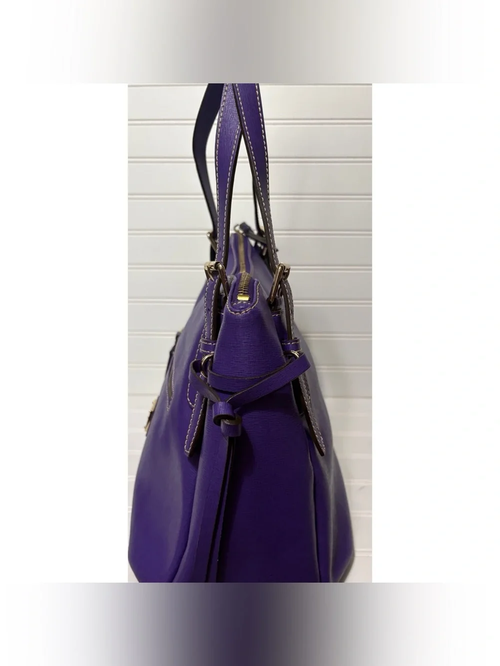 Dooney & Bourke Purple Leather Satchel